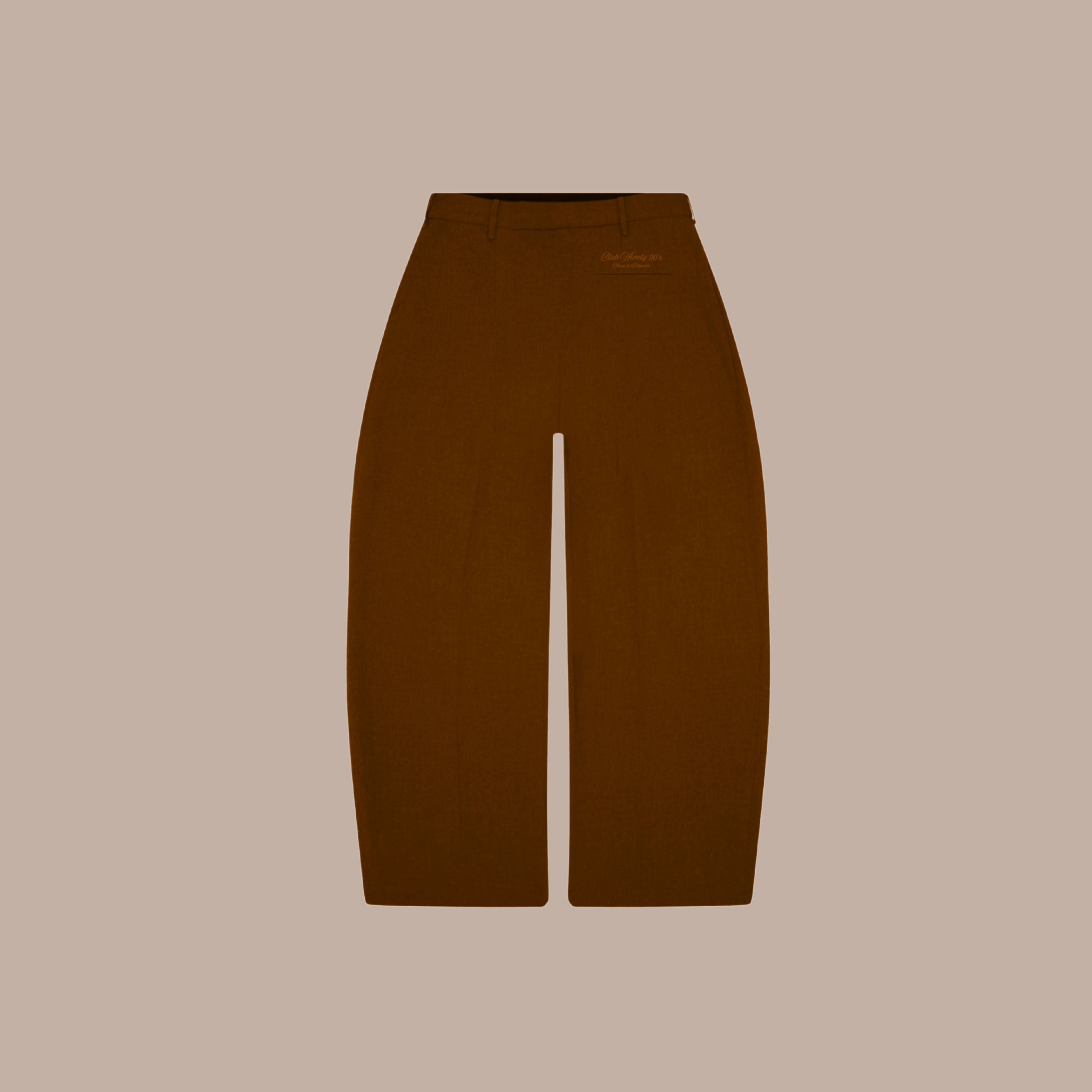 بنطلون واسع الساق مصمم خصيصًا - بني