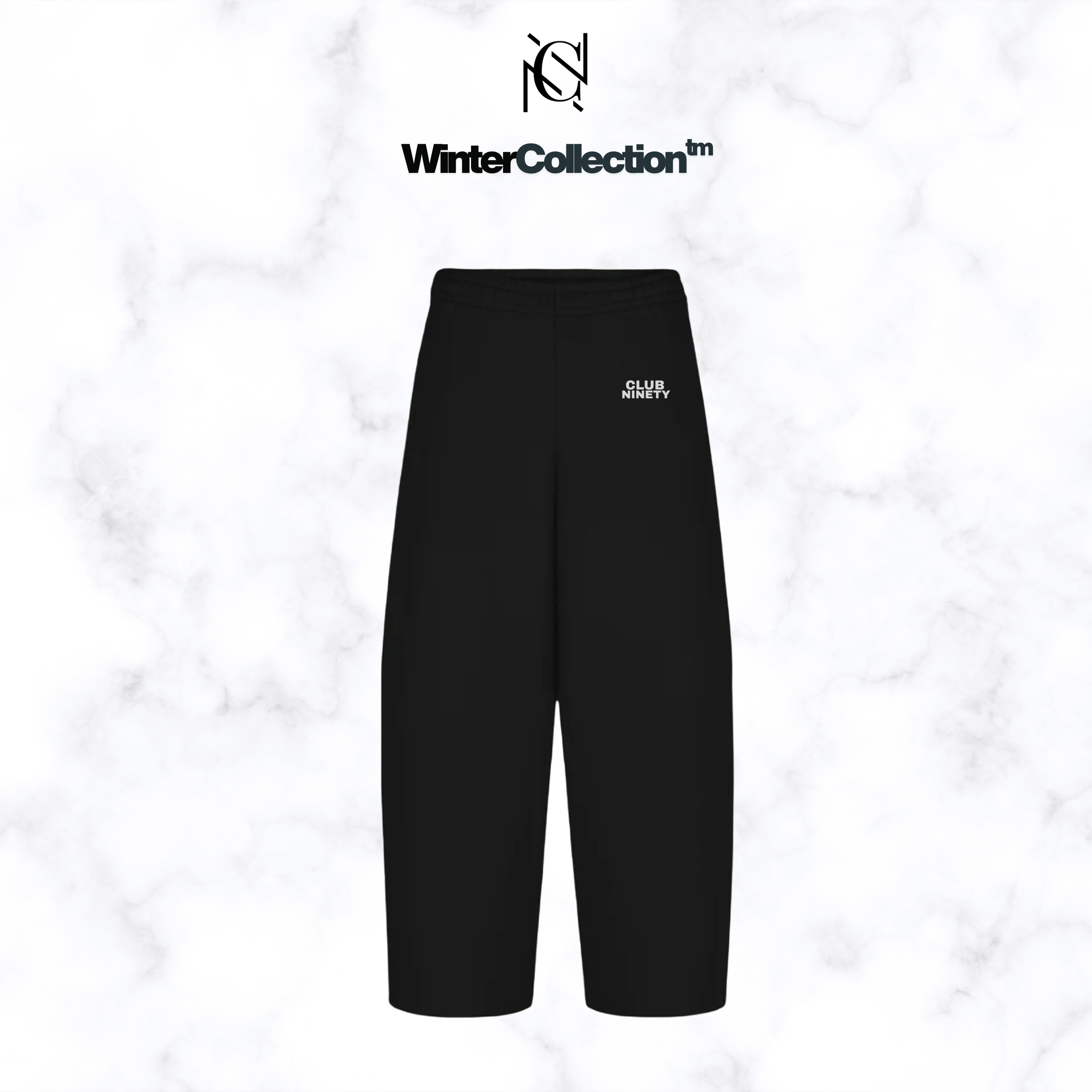 Black Straight-Leg Baggy Sweatpants