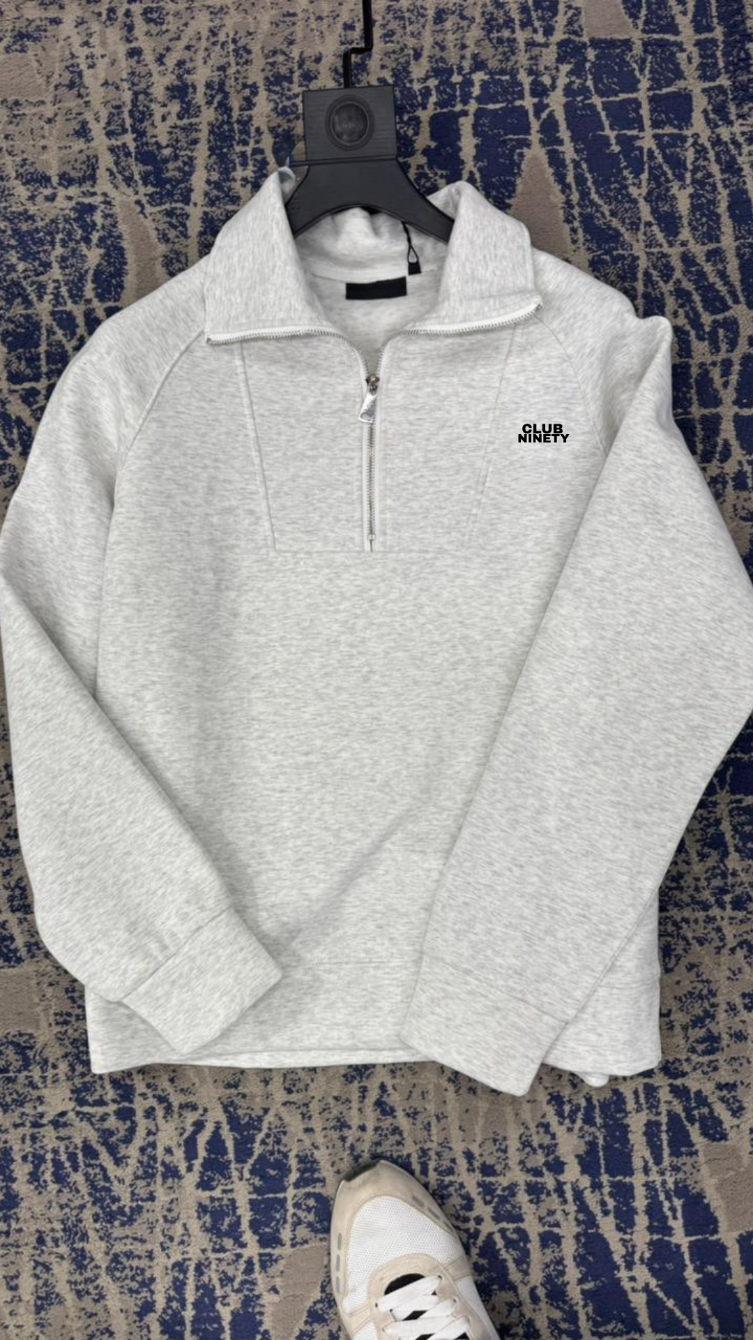 Grey Marl Oversized Polo Sweater.