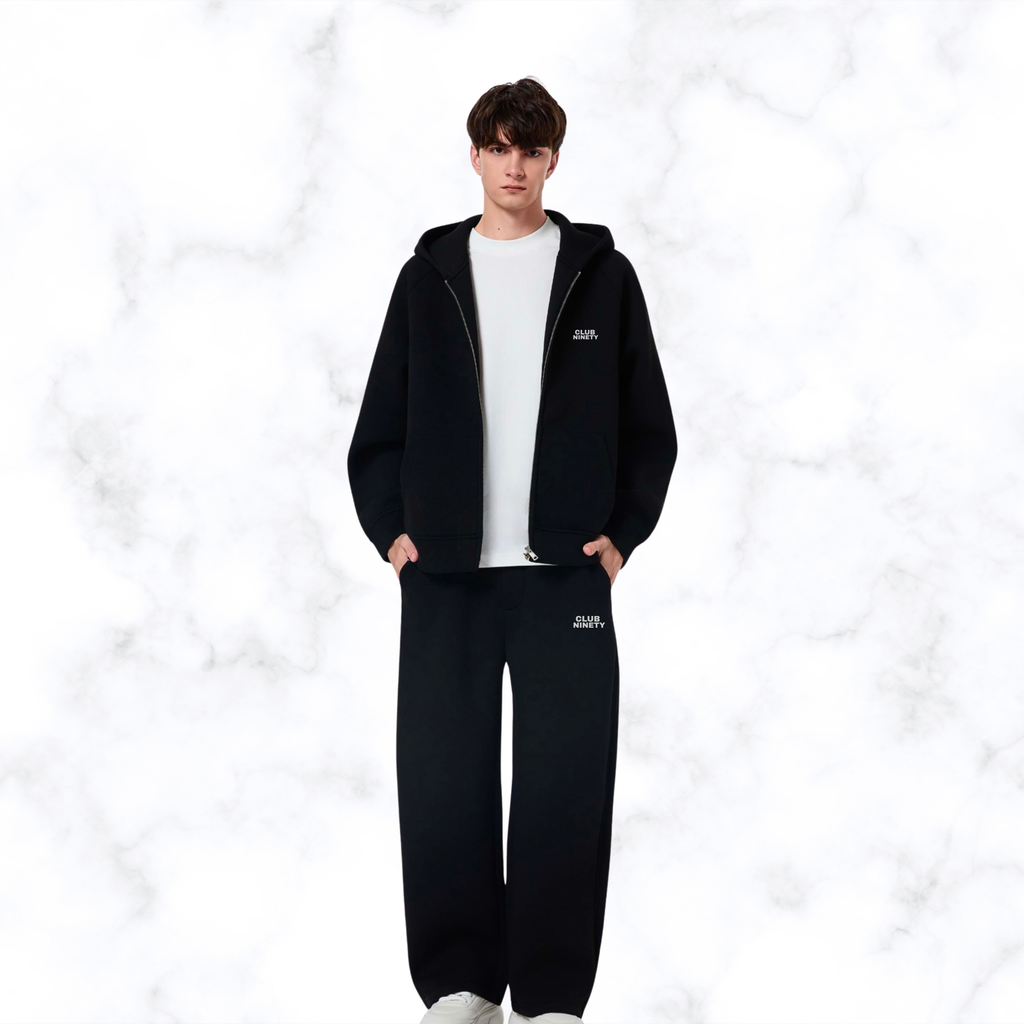TRACKSUIT MEN ZIPPER BLACK V2.
