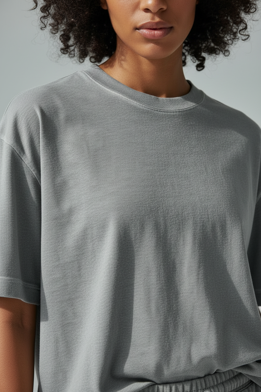 طقم صيفي رمادي مغسول - كلوب ناينتي