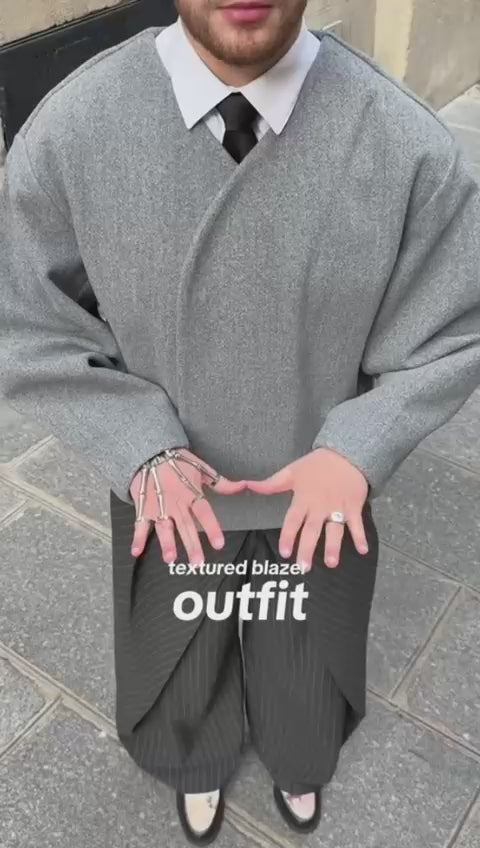 جاكيت كلاسيكي اولد ماني - رمادي